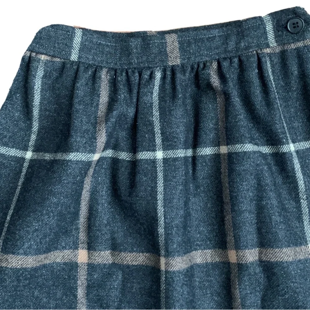 Vintage Evan Picone Tartan Plaid Wool Skirt Lined Brown Union Made USA Size 10
